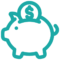 piggy bank teal