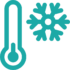 thermometer snowflake teal icon